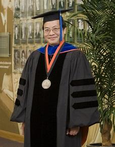 Lin Liu in Commencement Regalia