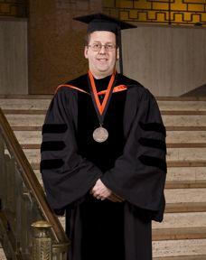 Dan Rickman in Commencement Regalia 